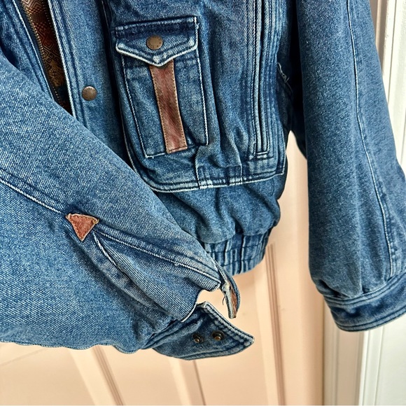 Men’s vintage denim bomber jacket - Picture 2 of 4